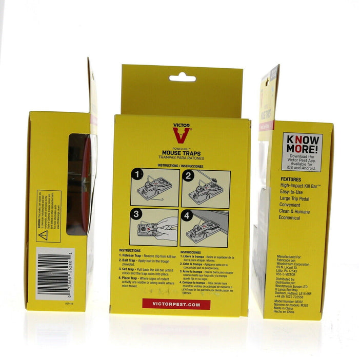 Victor #M392 Power Kill Mouse Traps ~ 3-Pack ~ 6 Traps Total