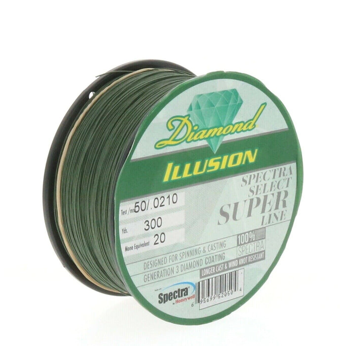 Diamond Illusions Spectra Super Braided Green Fishing Line 50 Lbs Test 300 Yards