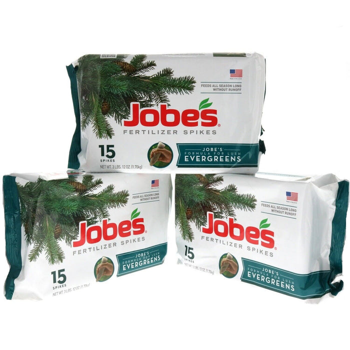 Jobe's #OW01611.4 Evergreens Pre-Measured Fertilizer Spikes ~ 3-Pack ~ 45 Spikes Total