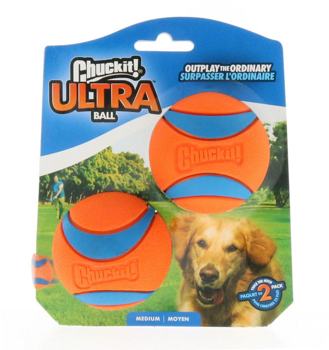 Chuckit! Medium Ultra Bounce Fetch Ball Toy Dog Puppy ~ 3-Pack ~ 6 Balls Total