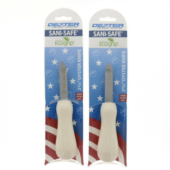 Dexter #S121PCP 2 3/4" Oyster Knife Sani-Safe Eco Grip Handle ~ 2-Pack
