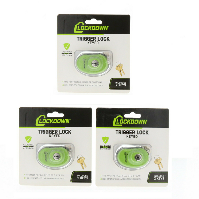 Lockdown #1118824 Keyed Trigger Gun Safety Lock ~3-Pack