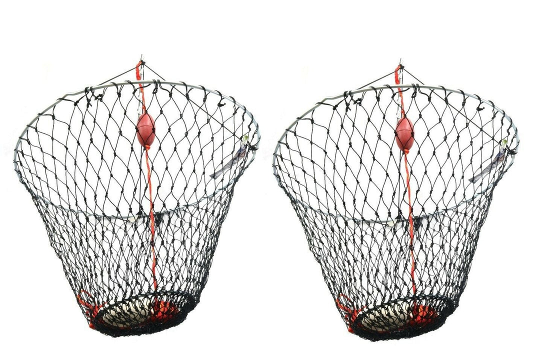 Promar #NE-102 Deluxe Hoop Top Ring Lobster & Crab Net 32" ~ 2-Pack