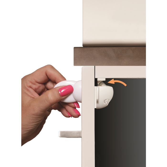 Dreambaby #L855A White Plastic Adhesive Magnetic Cabinet Locks ~ 5-Pack