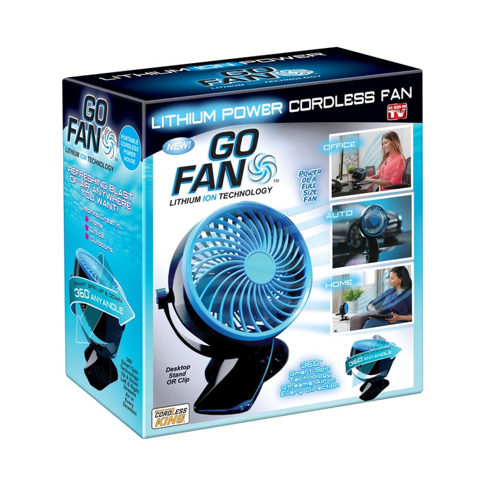 Go Fan #GF-MC6 Cordless Rechargeable Fan Plastic