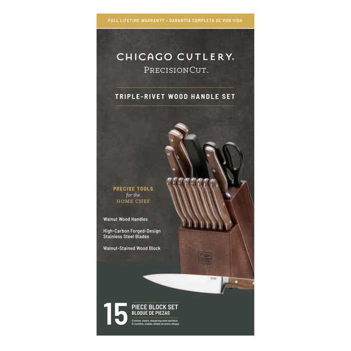 Chicago Cutlery #1134513 Stainless Steel Block Knife Set 15 Piece