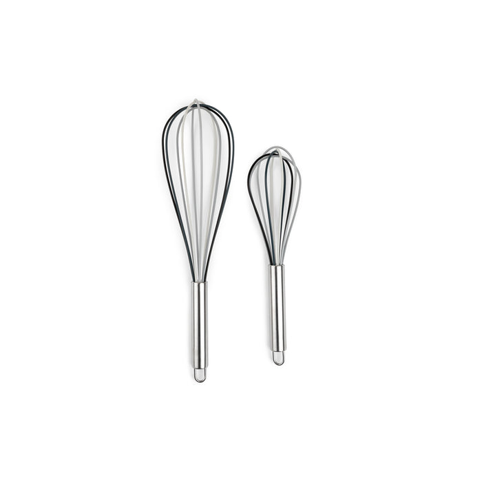 Core Home #AC29831 Gray Silicone/Stainless Steel Whisk ~ 2 Piece Set