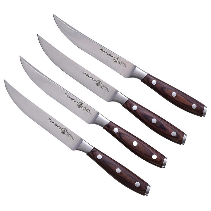 Messermeister #L8684-5/4S Avanta 5 in. L Stainless Steel Steak Knife Set 4 Piece