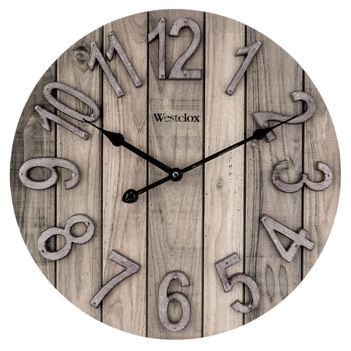 Westclox #38070 15.5 in. L X 15.5 in. W Indoor Farmhouse Analog Wall Clock Wood Brown