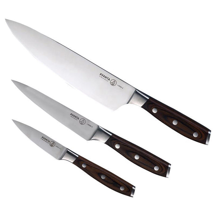 Messermeister #L8000-3S  Avanta Stainless Steel Starter Knife Set 3 Pieces ~ NEW