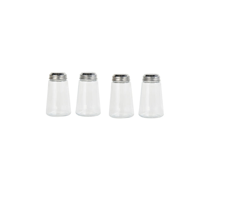 Lifetime Gemco #5078610 3 oz Clear/Silver Glass Bevelled Salt and Pepper Set 2 ~ 2-Pack = 4 Total