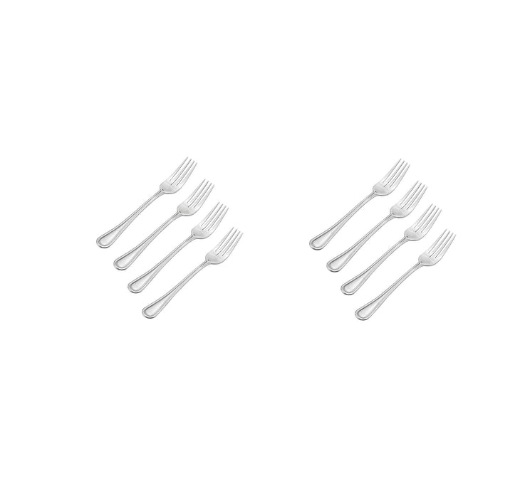 Pfaltzgraff #5087313 Silver Stainless Steel Flatware Dinner Fork Set of 4 ~ 2-Pack ~ Total 8