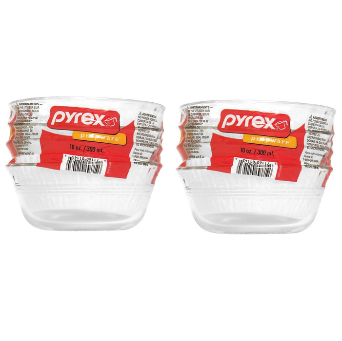 Pyrex #6001143 4.88 in. W X 4.88 in. L Custard Cups Clear ~ 2-Pack of 4 ~ 8 Piece Total