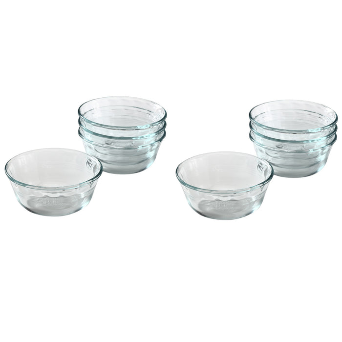 Pyrex #6001143 4.88 in. W X 4.88 in. L Custard Cups Clear ~ 2-Pack of 4 ~ 8 Piece Total