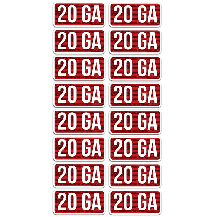 MTM #CL20GA Heavy Duty 20 GA Ammo Ammunition Caliber Can Label Sticker Decal ~ 2-Pack ~ 16 Labels Total