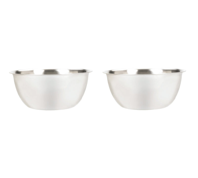 Fox Run #7327 2.75 qt Stainless Steel Silver Mixing Bowl ~ 2-Pack