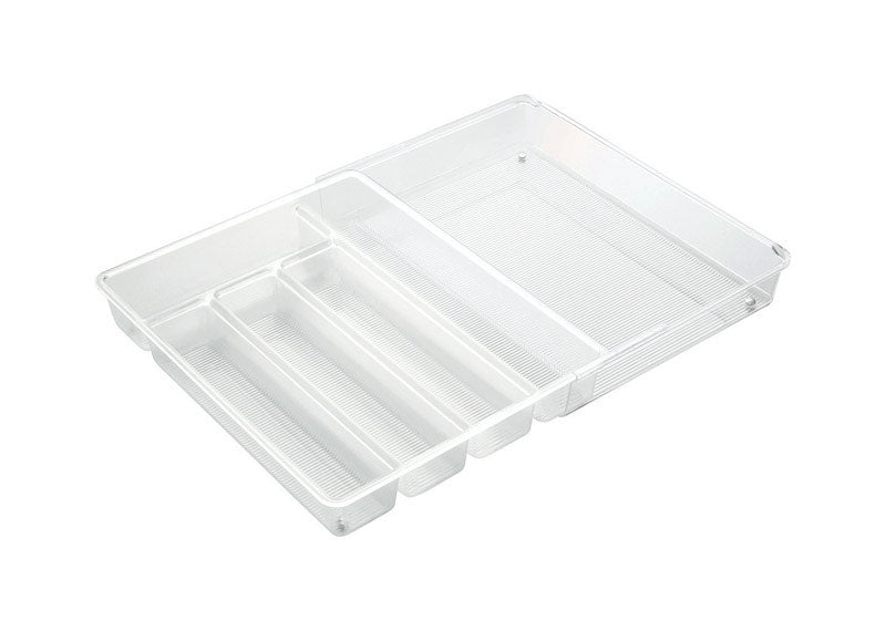 iDesign #70032 Linus Clear Cutlery Organizer 2.25 in. H X 14.25 in. W X 11.25 in. D