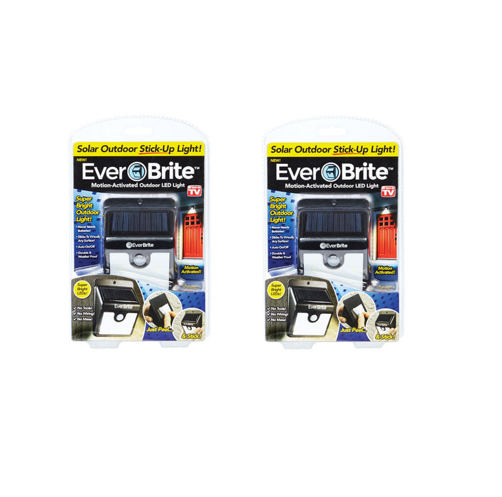 Ever Brite As Seen on TV #BRITE-MC12/4 Motion-Sensing Solar Powered LED Black Security Light ~ 2-Pack