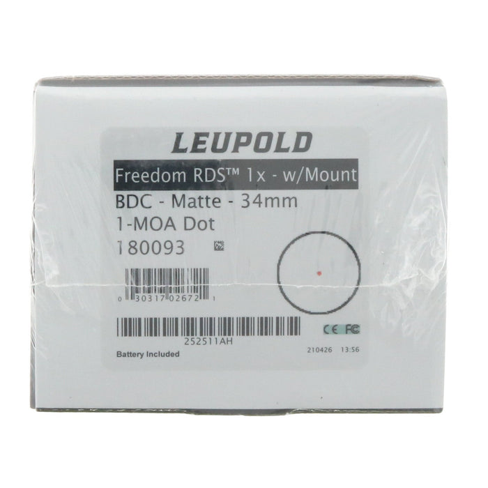 Leupold Freedom RDS 1x34mm BDC Red Dot Sight ~ #180093