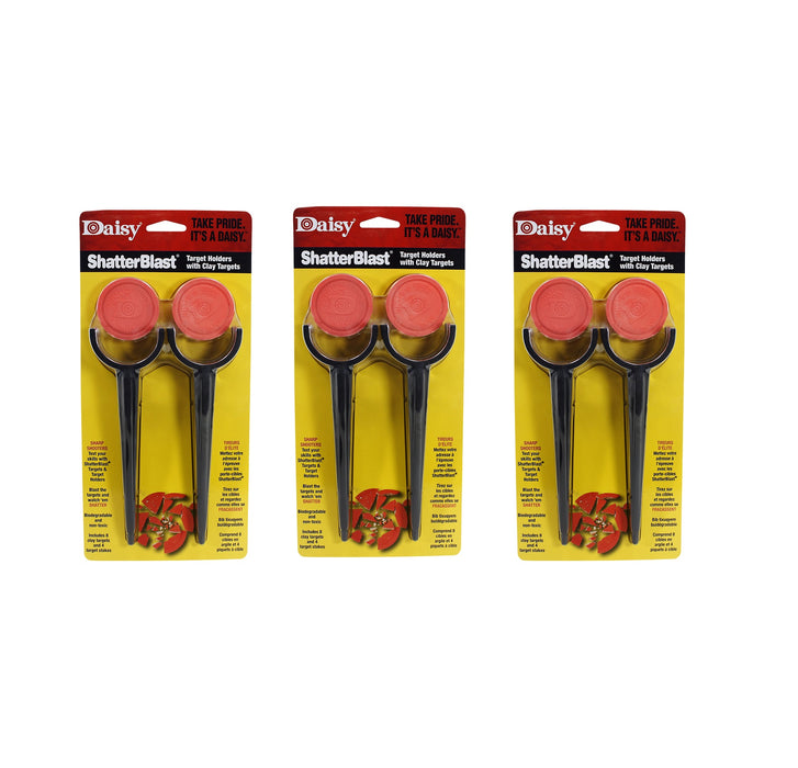 Daisy ShatterBlast #980872-444 ~ 12 Target Holders with 24 Clay Targets ~ 3-Pack