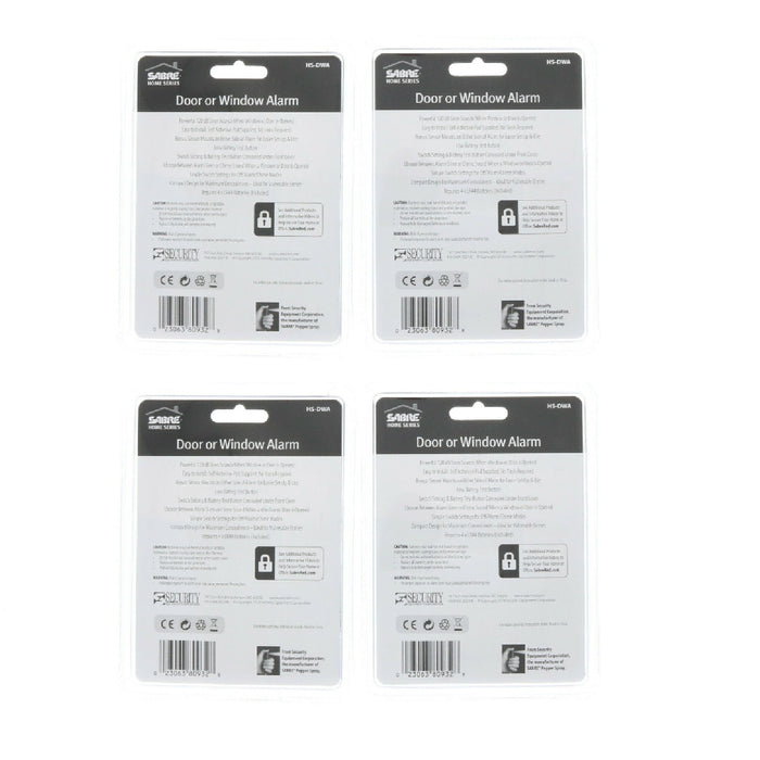 Sabre #HS-DWA Door Or Window Alarm ~ 4-Pack