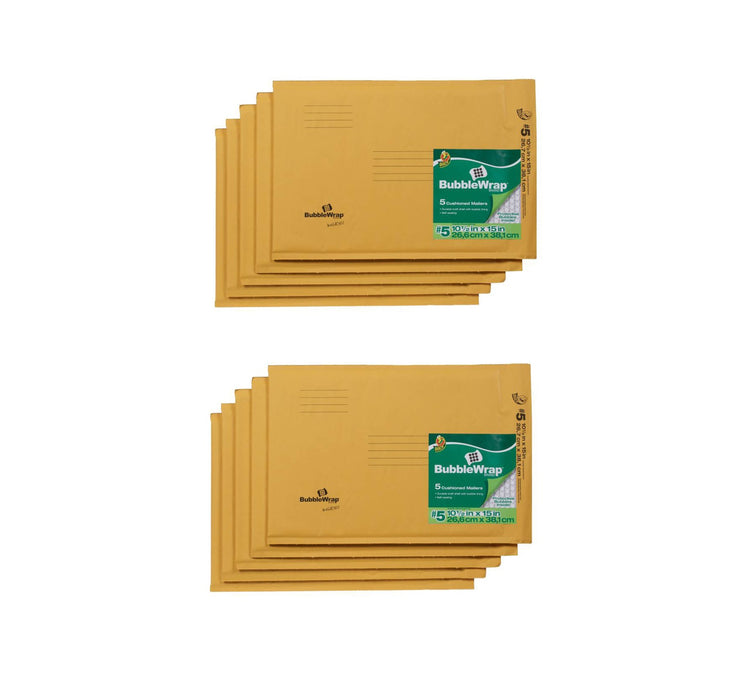 Duck #284693 10.5 in. W X 15 in. L Yellow Padded Envelope ~ 5 PER Package ~ 2-Packs ~ 10 TOTAL