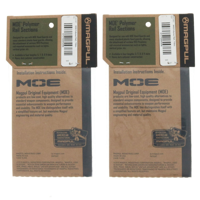 Magpul #MAG407BLK MOE Polymer Rail Sections ~ 2-Pack