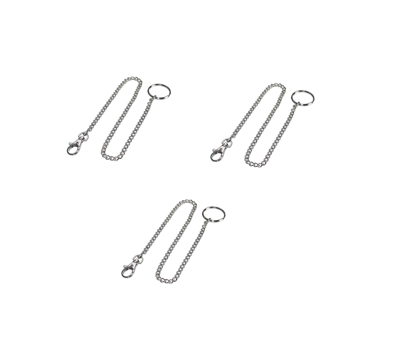 Hillman #711071 Metal Silver Belt Hooks/Pocket Chains Key Chain ~ 3Pack