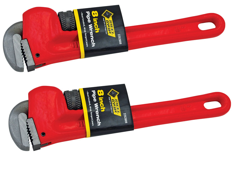 Steel Grip #2252609 Pipe Wrench 8 in. L ~ 2-Pack