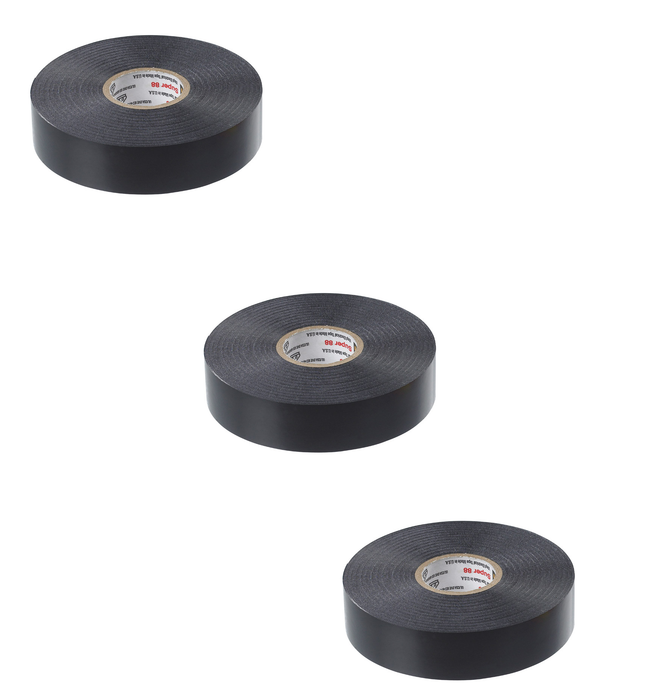 3M #6143-BA-100 Scotch 3/4 in. W X 66 ft. L Black Vinyl Electrical Tape ~ 3-Pack