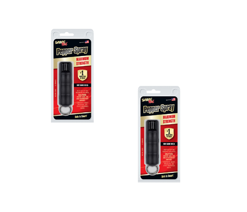 Sabre #HC-BK-23OC Red Black Aluminum/Plastic Pepper Spray ~ 2Pack