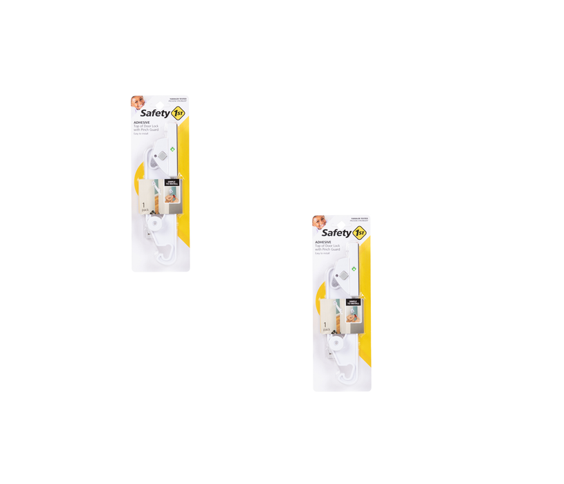 Safety 1st #HS311 White Plastic Adhesive Top Door Lock ~ 2Pack