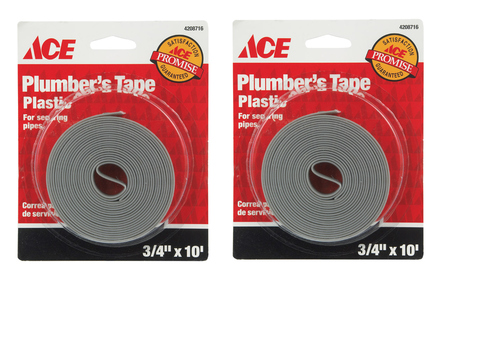 Ace #014653 10 ft. Galvanized Plastic Plumber Tape ~ 5-Pack