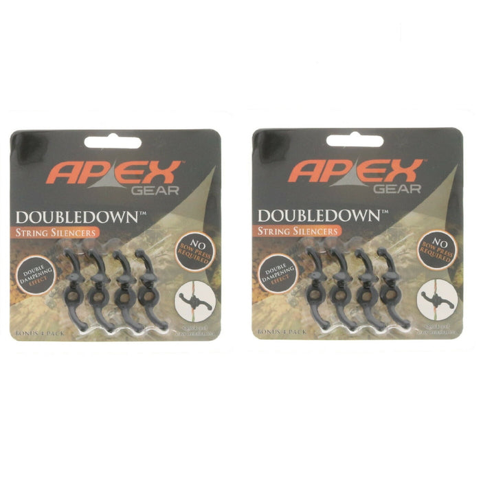 Apex Gear #AG460B Double Down String Silencers Archery Black ~ 2-Pack