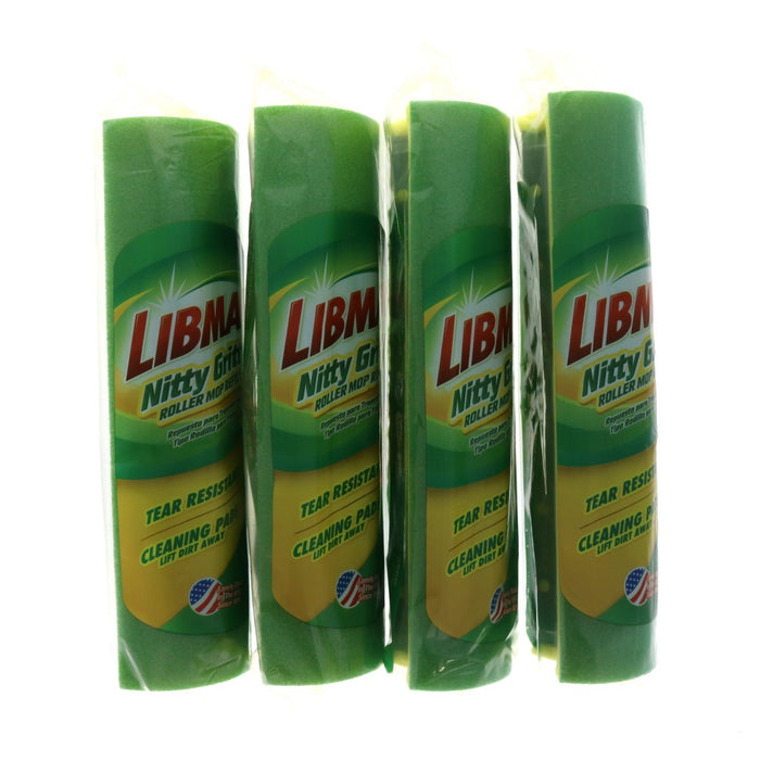 Libman #02011 Nitty Gritty Roller Mop Refill ~ 4-Pack