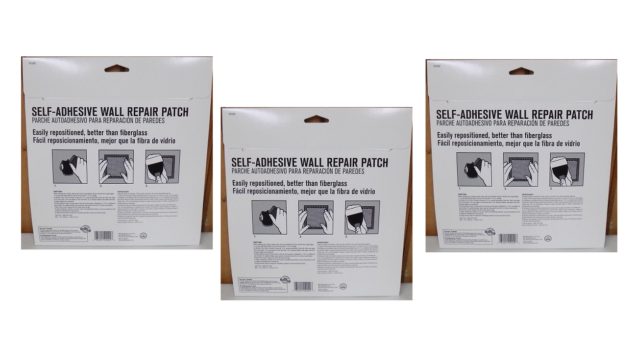 Ace Hardware #1015387 Self-Adhesive Aluminum Wall Repair Patch Kit 8" x 8" ~ 3-Pack