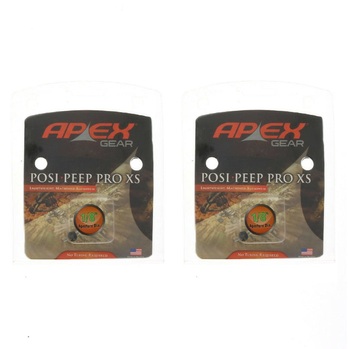 Apex Gear #AG410A Posi-Peep Pro XS Peep Sight 1/8" Black Archery ~ 2-Pack