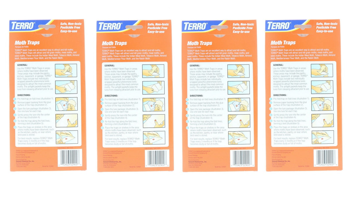 Terro #T2900 Non-Toxic Pantry Moth Glue Sticky Traps ~ 4-Pack ~ 8 Traps Total