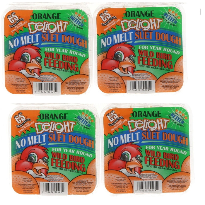 C & S Products #12529 Wild Bird Orange Delight Suet Cake ~ 4-Pack