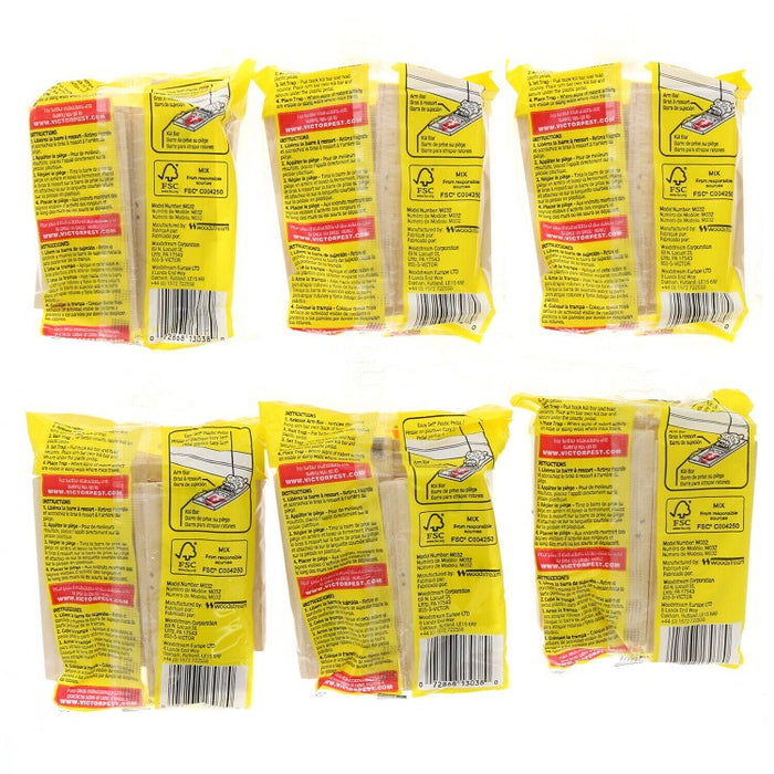 Victor #M032 Reusable Wooden Mouse Traps ~ 6 Pack ~ 24 Traps Total
