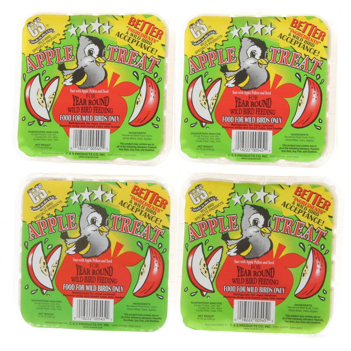 C&S Wild Bird Suet Cake Oats & Apple ~ 4-Pack