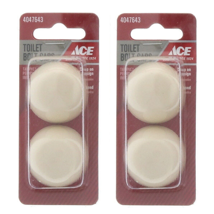 Ace Hardware #ACE835-30AL Almond Toilet Bolt Caps Set ~ 2-Pack ~ 4 Caps Total