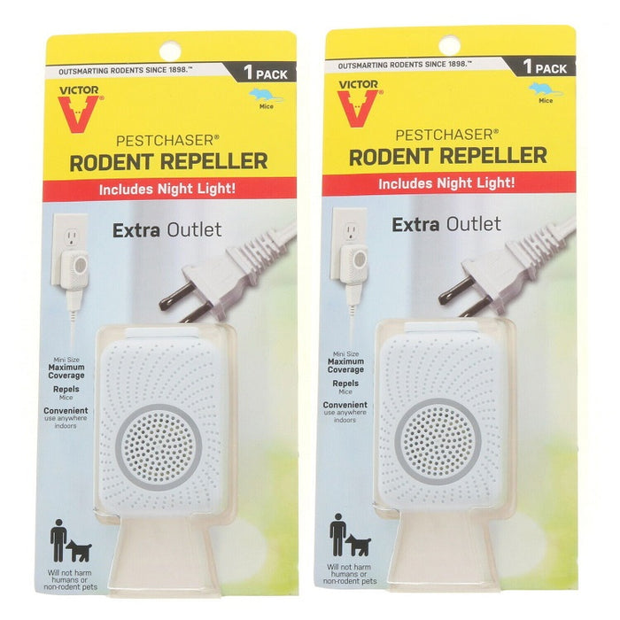 Victor #M751PS Plug-In Electronic Rodent Pest Repellent Night Light ~ 2-Pack