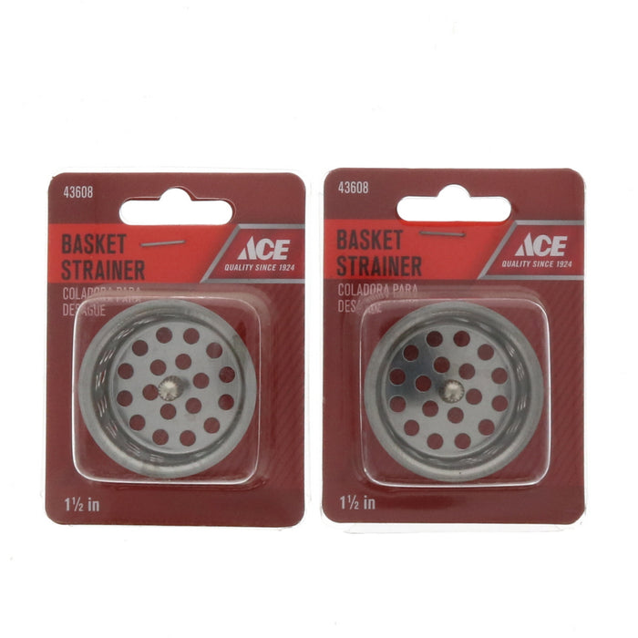 Ace Hardware #ACE820-30 Sink Drain Strainer Basket 1 1/2'' ~ 2-Pack