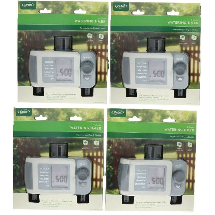Orbit #24621-20rA  2-Outlet Automatic Digital Water Timer Lawn Garden ~ 4-Pack